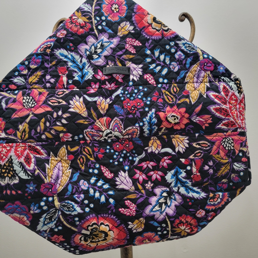 Vera Bradley Black Floral Quilted Tote - Picture 3 of 10